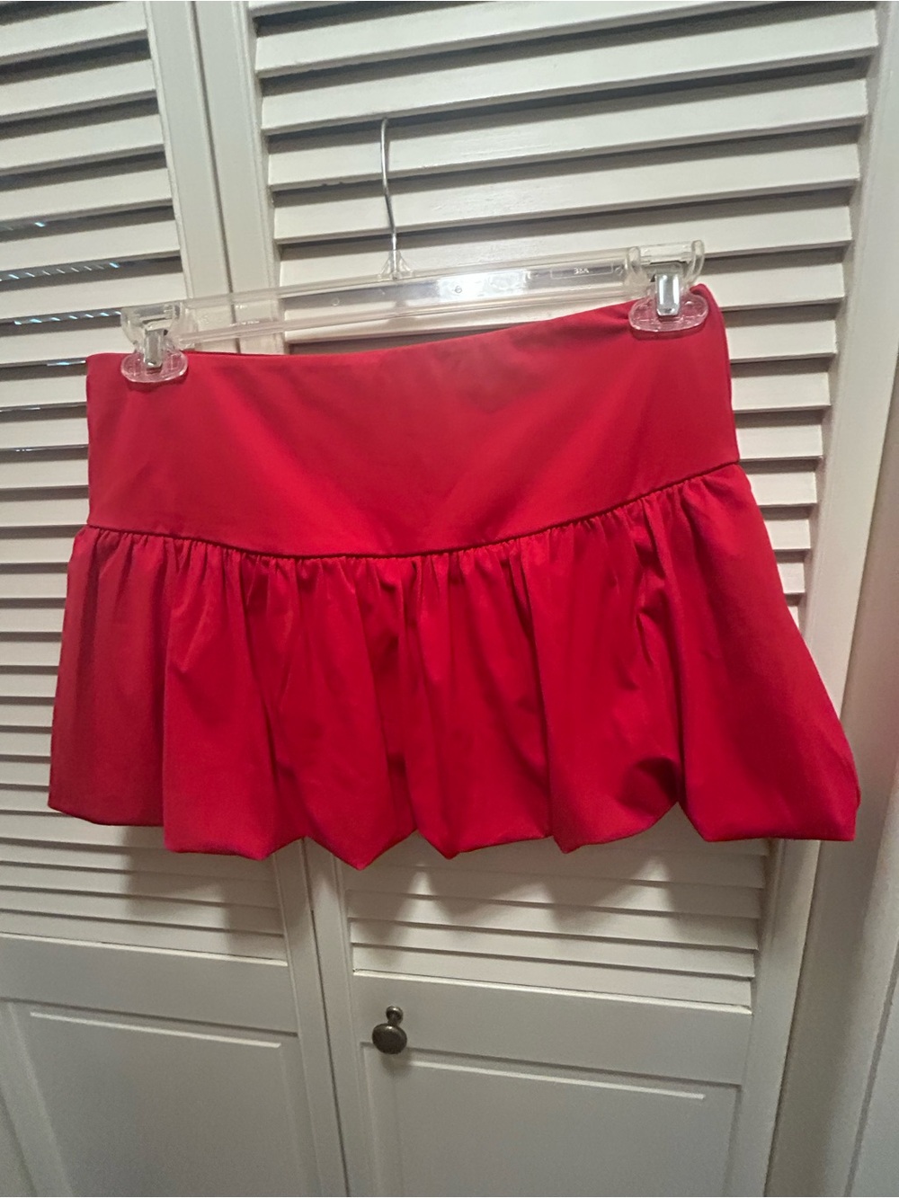Bright Red Tiered Mini Skirt - Women
